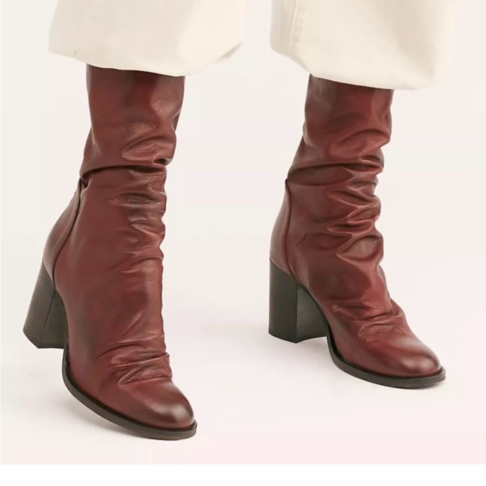 Elegant Maroon Heeled Boots